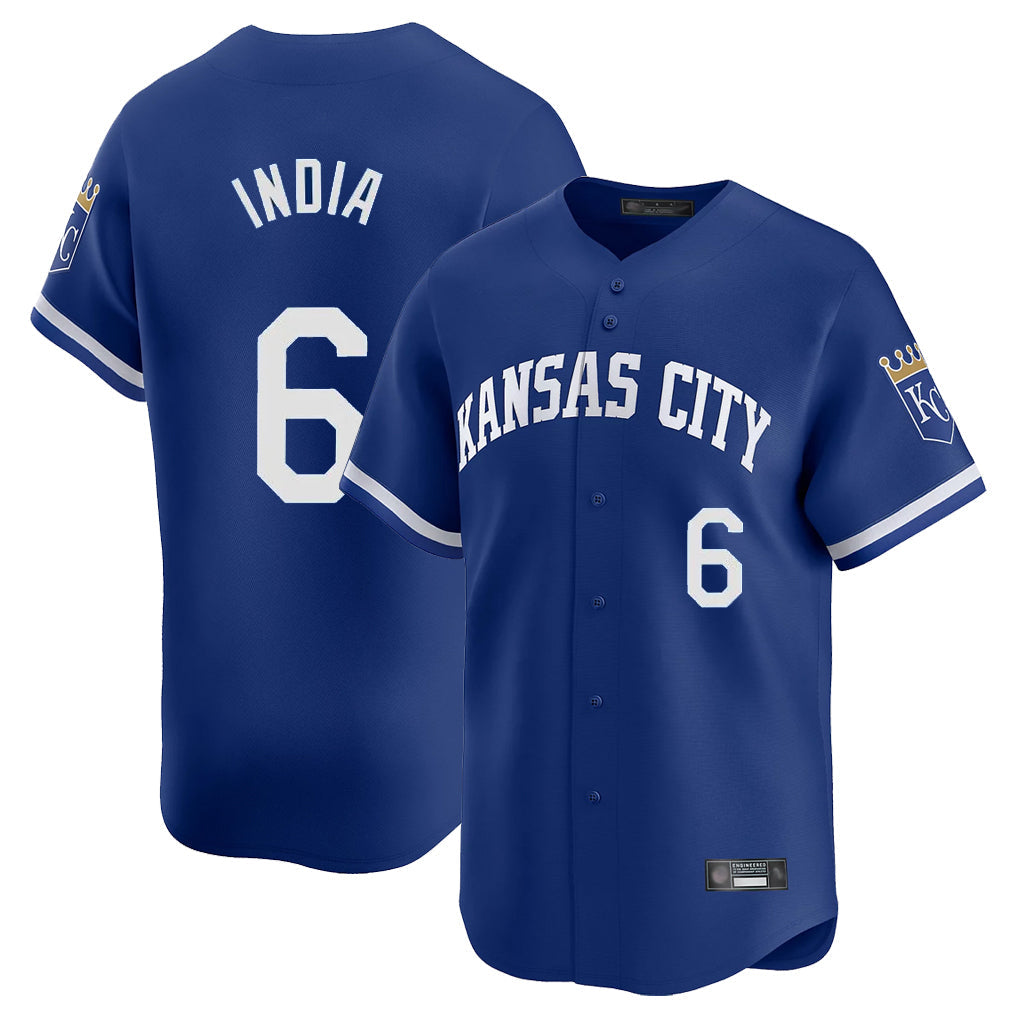 Jamed KC.Royals #6 Jonathan India Player Royal Limited Home Stitched Jerseys