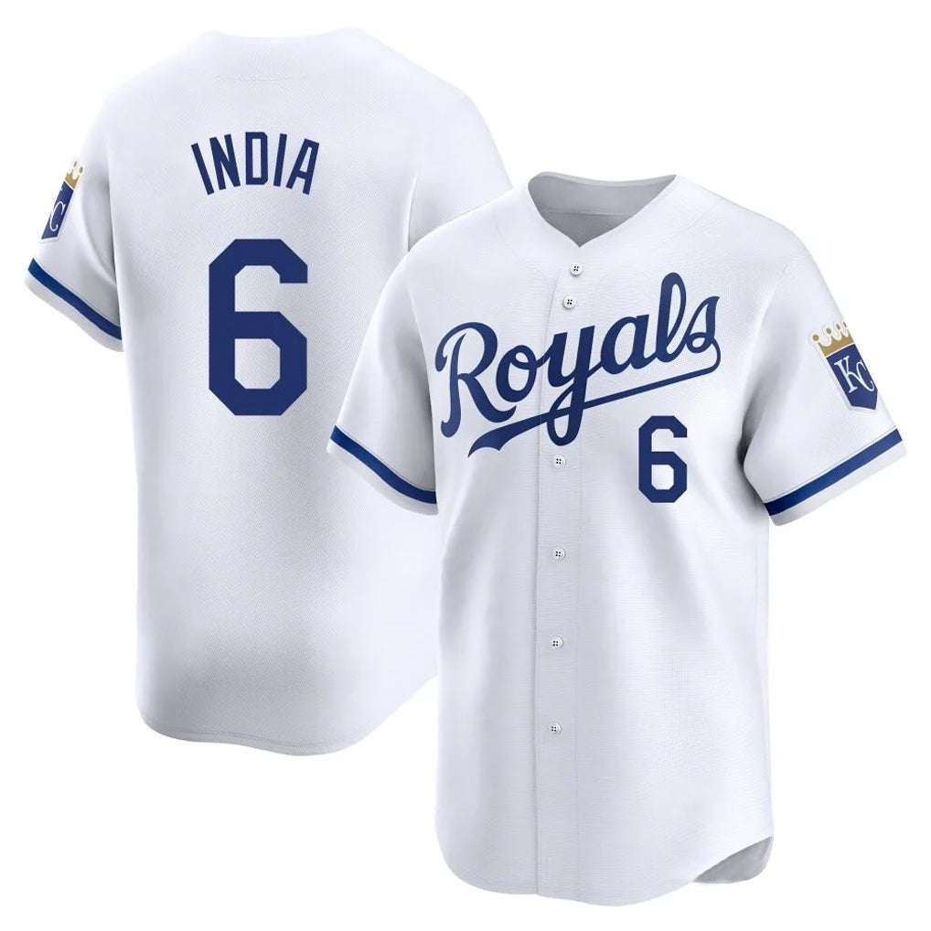 Jamed KC.Royals #6 Jonathan India Player White Alt Limited Home Stitched Jerseys