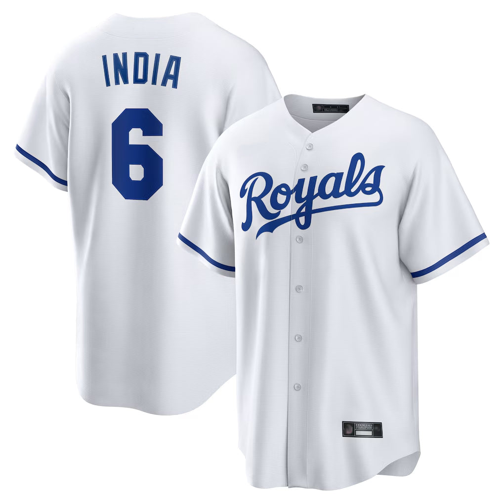Jamed KC.Royals #6 Jonathan India Player White Home Game Stitched Jerseys