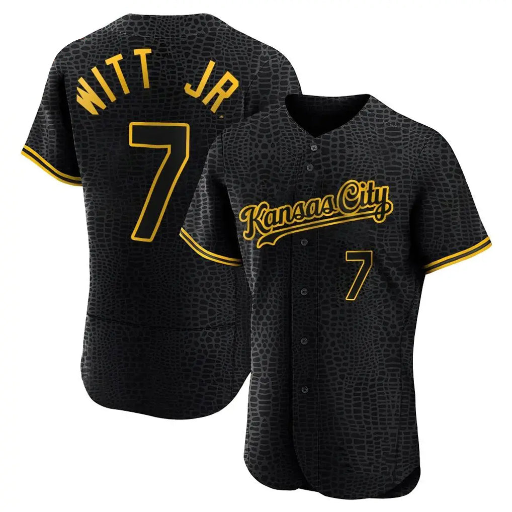 Jamed KC.Royals #7 Bobby Witt Jr. Player Black Snake Skin City Limited Elite Stitched Jerseys
