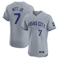 Jamed KC.Royals #7 Bobby Witt Jr. Player Gray Limited Elite Home Stitched Jerseys