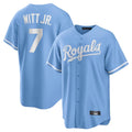 Jamed KC.Royals #7 Bobby Witt Jr. Player Light Blue Home Game Stitched Jerseys