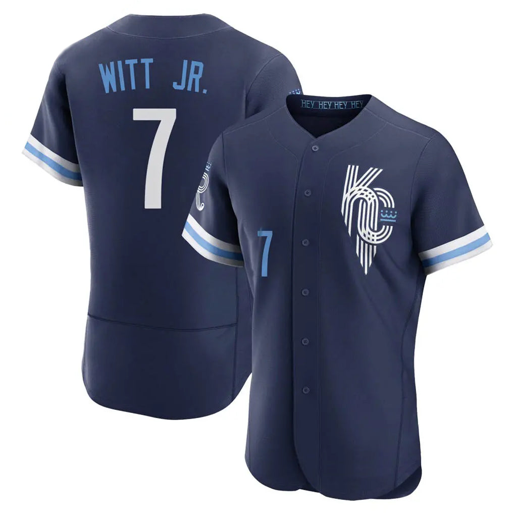 Jamed KC.Royals #7 Bobby Witt Jr. Player Navy City Connect Limited Elite Home Stitched Jerseys