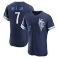 Jamed KC.Royals #7 Bobby Witt Jr. Player Navy City Connect Limited Elite Home Stitched Jerseys