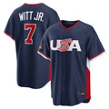 Jamed KC.Royals #7 Bobby Witt Jr. Player Navy USA 2026 World Classic Game Stitched Jerseys