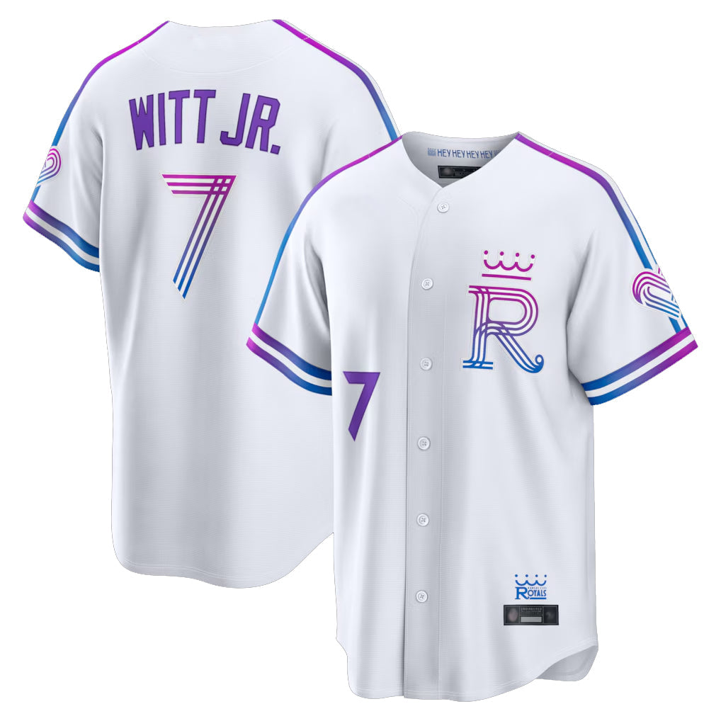 Jamed KC.Royals #7 Bobby Witt Jr. Player White 2026 City Connect Limited Home Stitched Jerseys
