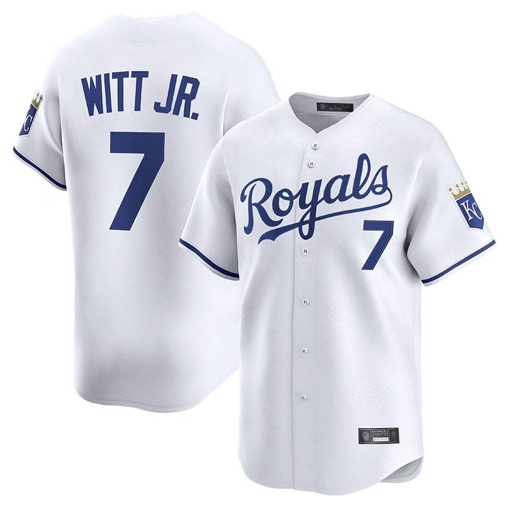 Jamed KC.Royals #7 Bobby Witt Jr. Player White Alt Limited Home Stitched Jerseys