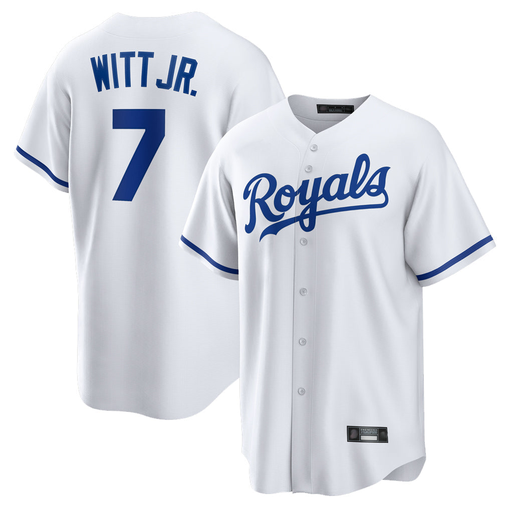 Jamed KC.Royals #7 Bobby Witt Jr. Player White Home Game Stitched Jerseys