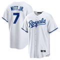Jamed KC.Royals #7 Bobby Witt Jr. Player White Home Game Stitched Jerseys