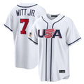 Jamed KC.Royals #7 Bobby Witt Jr. Player White USA 2026 World Classic Game Stitched Jerseys
