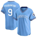 Jamed KC.Royals #9 Vinnie Pasquantino Player Light Blue Limited Throwback Cooperstown Collection T-shirt Stitched Jerseys