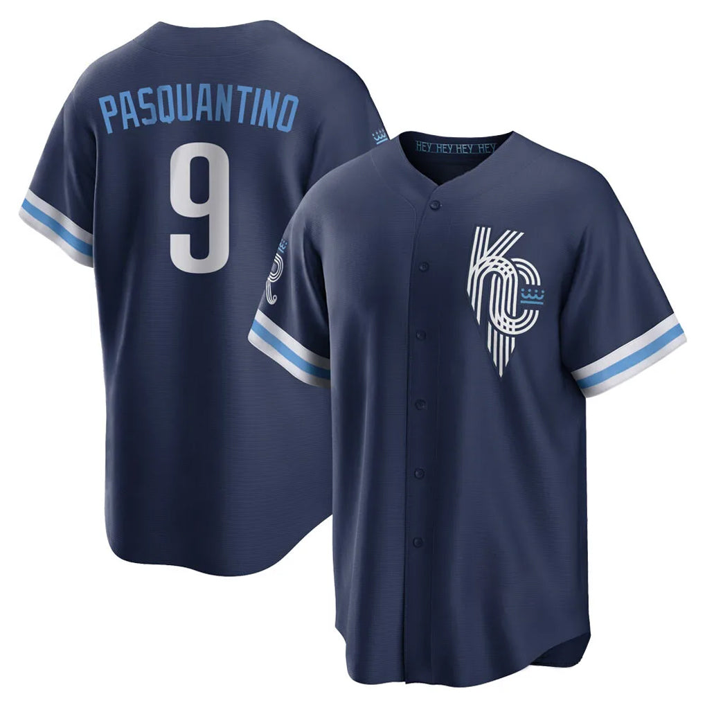 Jamed KC.Royals #9 Vinnie Pasquantino Player Navy City Connect Home Game Stitched Jerseys
