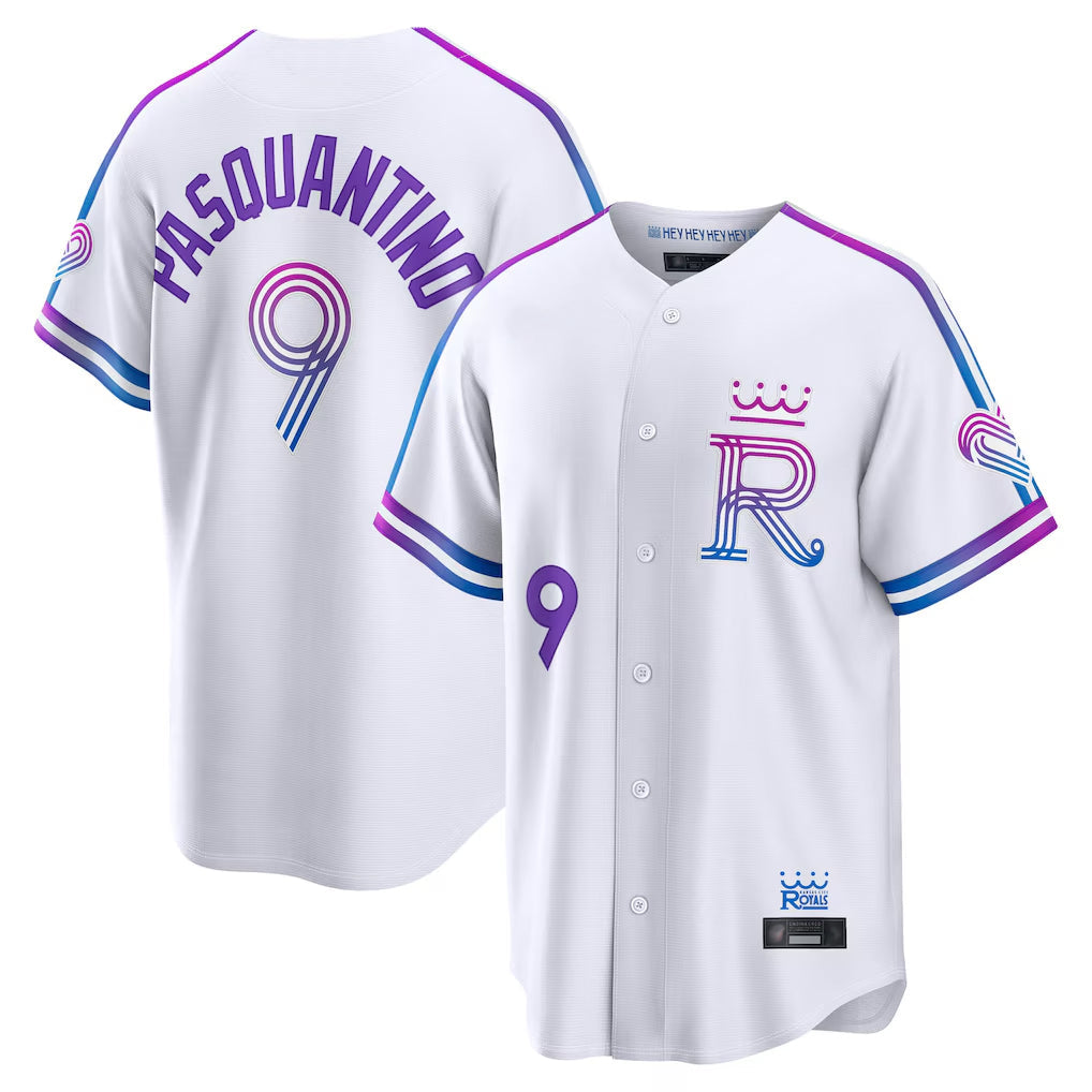 Jamed KC.Royals #9 Vinnie Pasquantino Player White 2026 City Connect Limited Home Stitched Jerseys