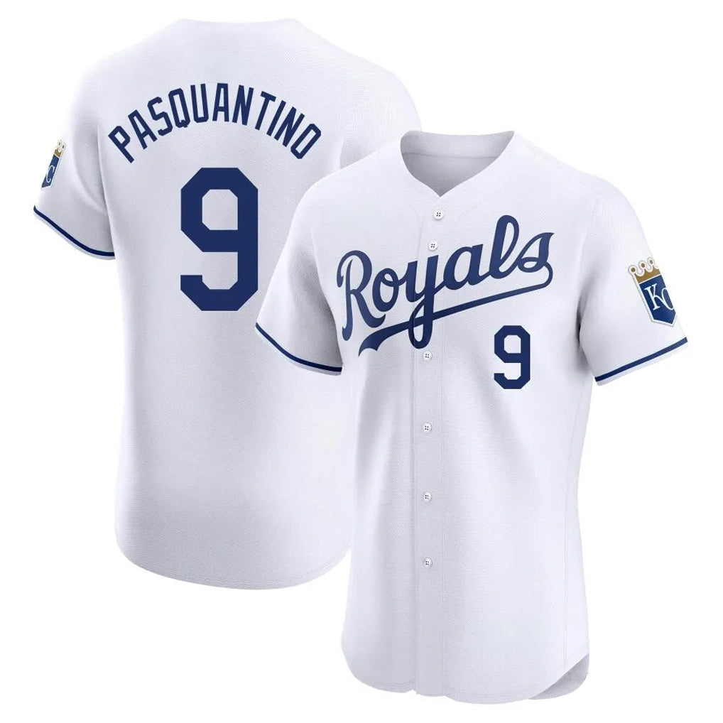 Jamed KC.Royals #9 Vinnie Pasquantino Player White Alt Limited Elite Home Stitched Jerseys