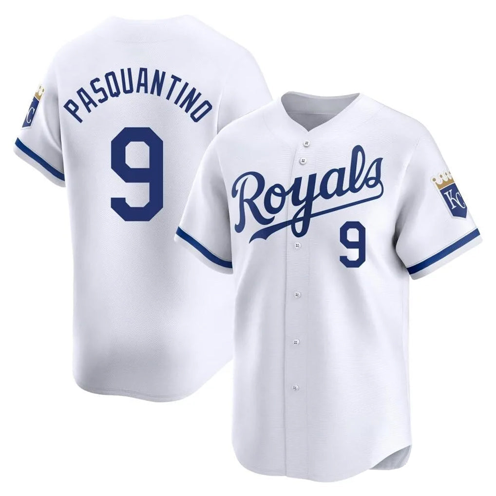 Jamed KC.Royals #9 Vinnie Pasquantino Player White Alt Limited Home Stitched Jerseys