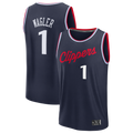 Jamed LA.Clippers #1 Keaton Wagler Navy Draft First Round Pick Fast Break Stitched Jerseys - Icon Edition
