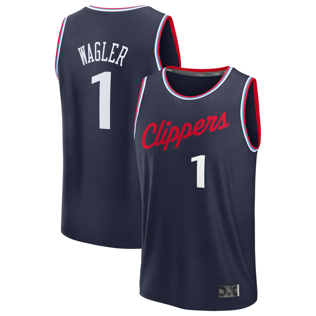 Jamed LA.Clippers #1 Keaton Wagler Navy Draft First Round Pick Fast Break Stitched Jerseys - Icon Edition