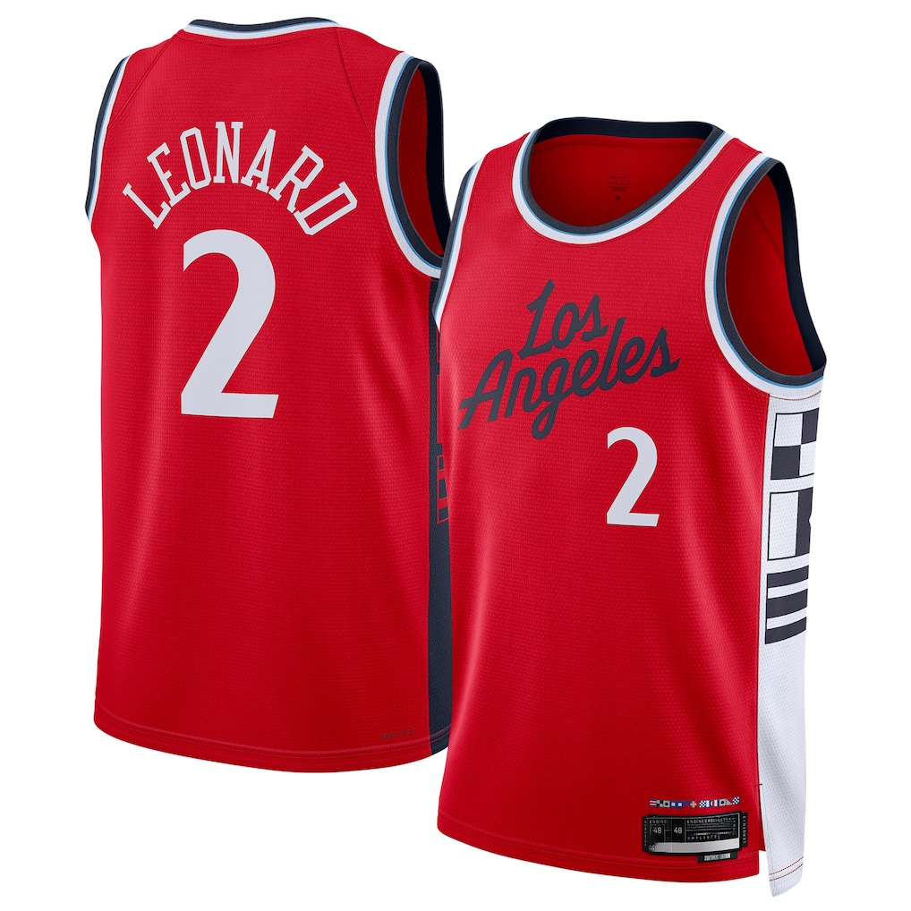 Jamed LA.Clippers #2 Kawhi Leonard Red 2024-2025 Swingman Stitched Jerseys - Statement Edition