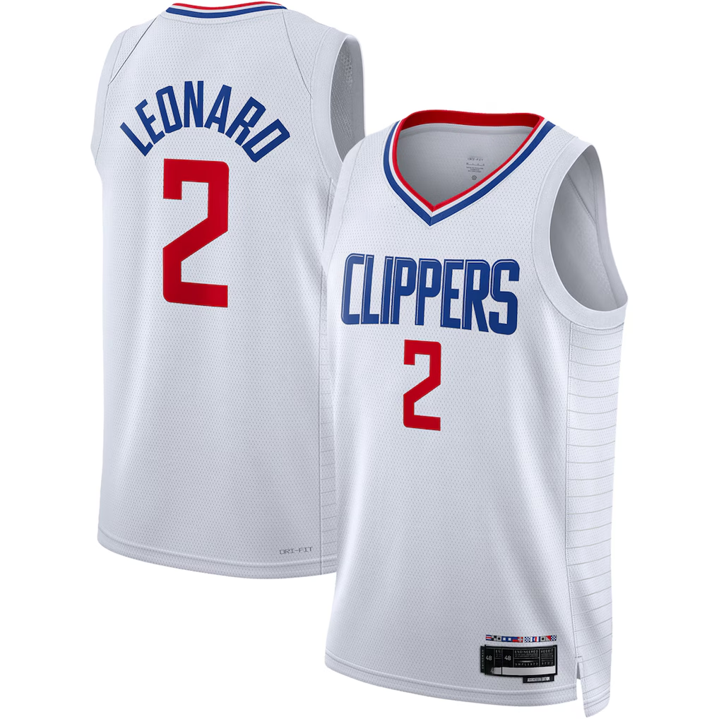 Jamed LA.Clippers #2 Kawhi Leonard White Swingman Stitched Jerseys - Association Edition