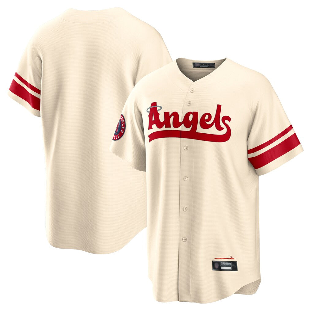Jamed LA.Angels Cream City Connect Home Blank Player Stitched Jerseys