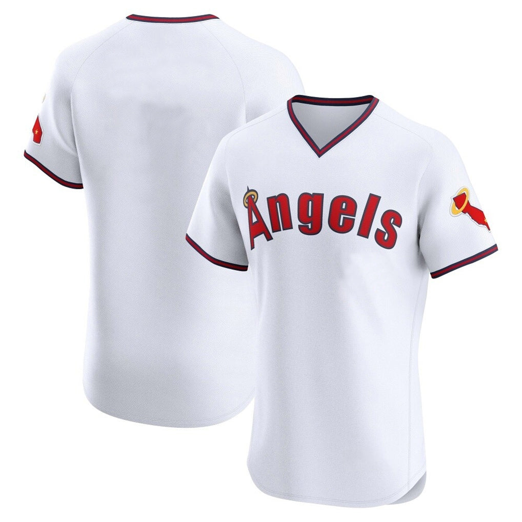 Jamed LA.Angels White T-shirt Home Limited Elite Blank Player Stitched Jerseys