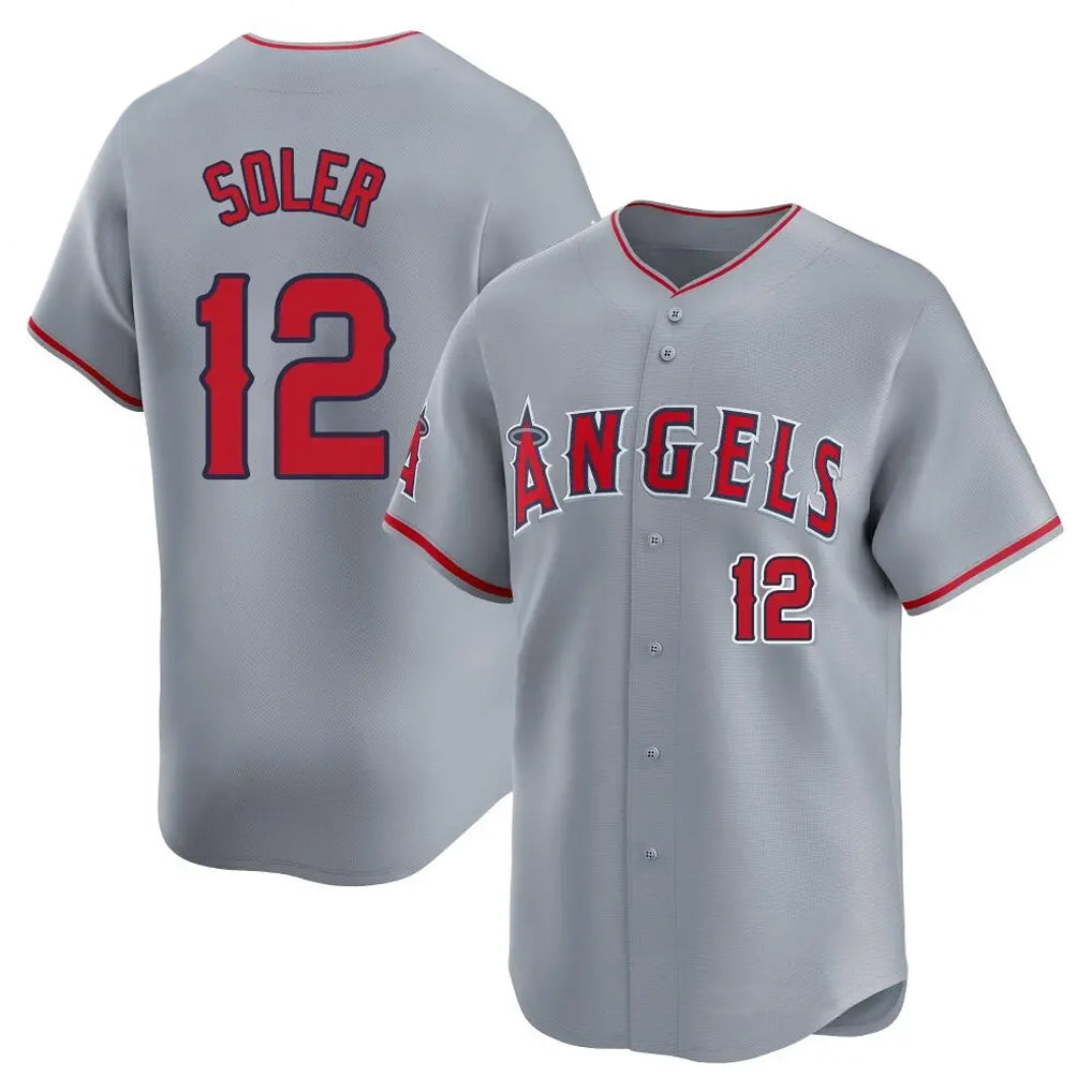 Jamed LA.Angels #12 Jorge Soler Player Gray Home Limited Stitched Jerseys