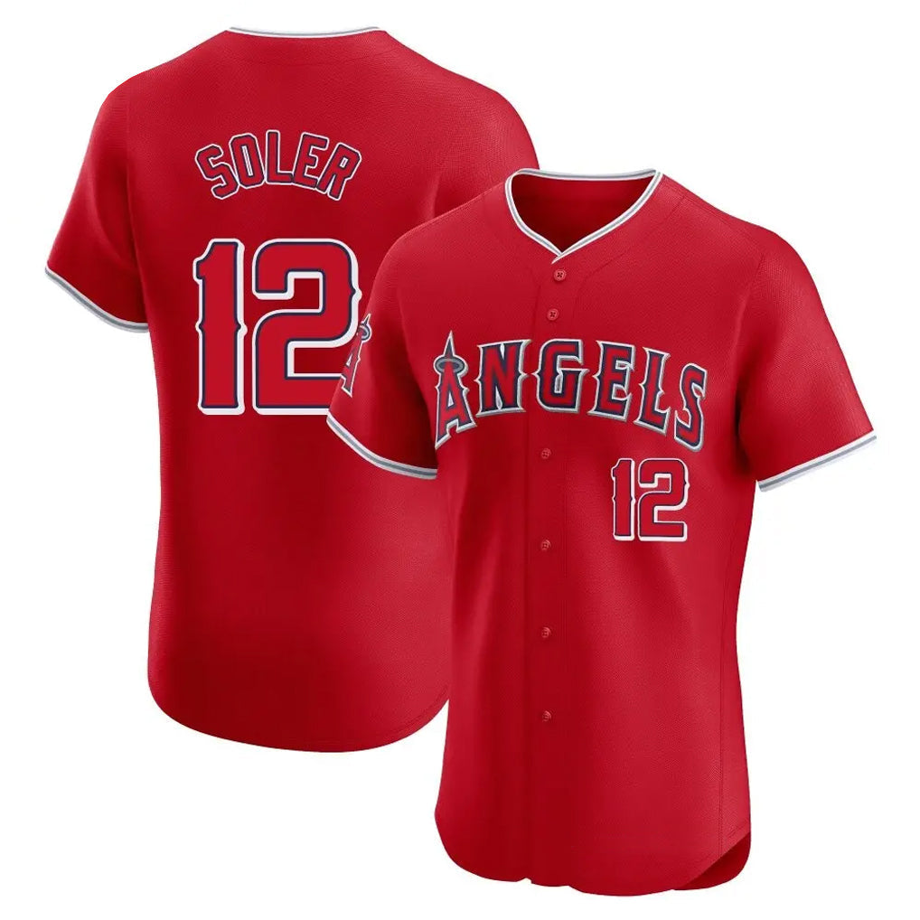 Jamed LA.Angels #12 Jorge Soler Player Red Home Limited Elite Stitched Jerseys