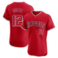 Jamed LA.Angels #12 Jorge Soler Player Red Home Limited Elite Stitched Jerseys