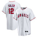 Jamed LA.Angels #12 Jorge Soler Player White Home Game Stitched Jerseys