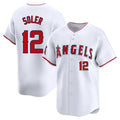 Jamed LA.Angels #12 Jorge Soler Player White Limited Home Stitched Jerseys