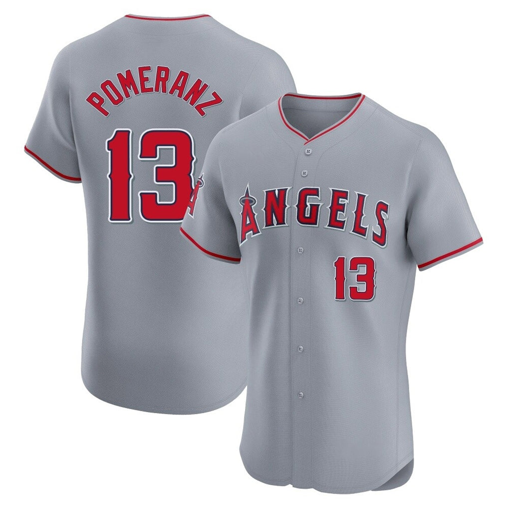 Jamed LA.Angels #13 Drew Pomeranz Player Gray Home Limited Elite Stitched Jerseys