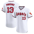Jamed LA.Angels #13 Drew Pomeranz Player White T-shirt Home Limited Elite Stitched Jerseys