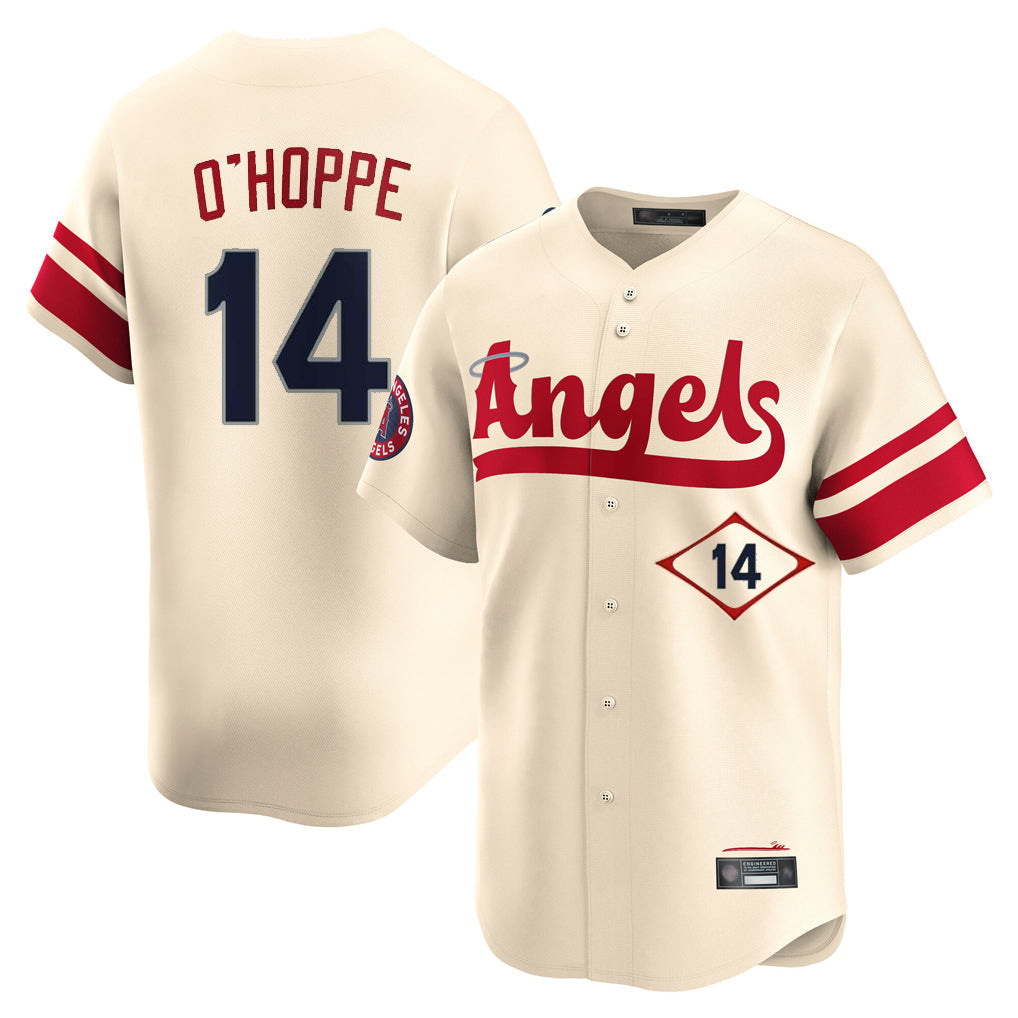 Jamed LA.Angels #14 Logan O'Hoppe Player Cream City Connect Limited Home Stitched Jerseys