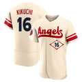Jamed LA.Angels #16 Yusei Kikuchi Player Cream City Connect Limited ELite Home Stitched Jerseys