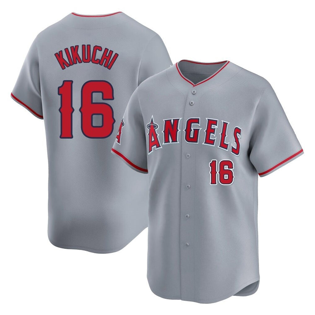 Jamed LA.Angels #16 Yusei Kikuchi Player Gray Home Limited Stitched Jerseys