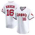 Jamed LA.Angels #16 Yusei Kikuchi Player White T-shirt Home Limited Stitched Jerseys