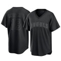 Jamed LA.Angels #18 Nolan Schanuel Player Black Pitch Fashion T-shirt Stitched Jerseys