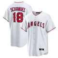 Jamed LA.Angels #18 Nolan Schanuel Player White Home Game Stitched Jerseys