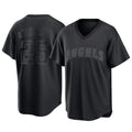 Jamed LA.Angels #25 Travis d'Arnaud Player Black Pitch Fashion T-shirt Stitched Jerseys