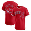 Jamed LA.Angels #25 Travis d'Arnaud Player Red Home Limited Elite Stitched Jerseys