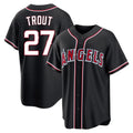 Jamed LA.Angels #27 Mike Trout Player Black Fashion Out Home Game Stitched Jerseys