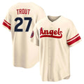 Jamed LA.Angels #27 Mike Trout Player Cream City Connect Home Stitched Jerseys