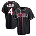 Jamed LA.Angels #4 Christian Moore Player Black Fashion Out Home Game Stitched Jerseys