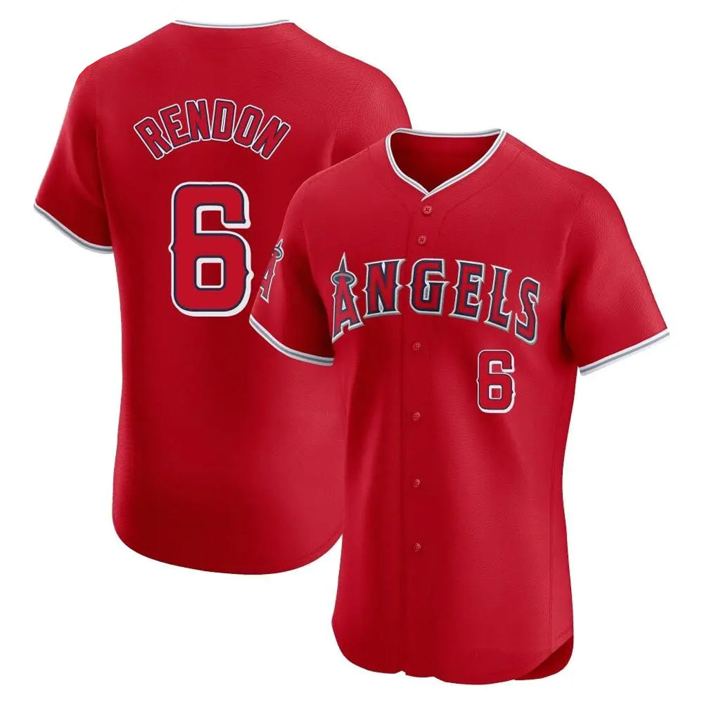 Jamed LA.Angels #6 Anthony Rendon Player Red Home Limited Elite Stitched Jerseys