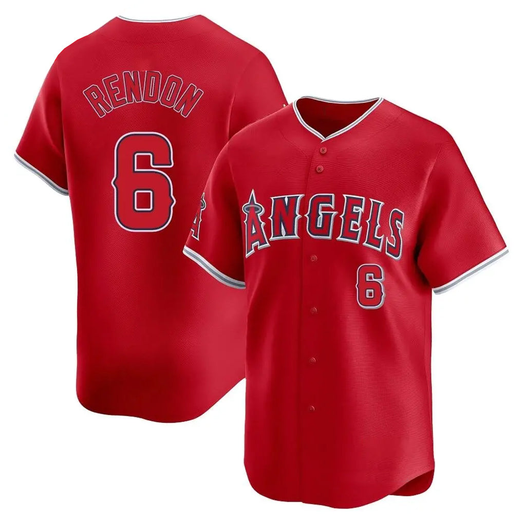 Jamed LA.Angels #6 Anthony Rendon Player Red Home Limited Stitched Jerseys