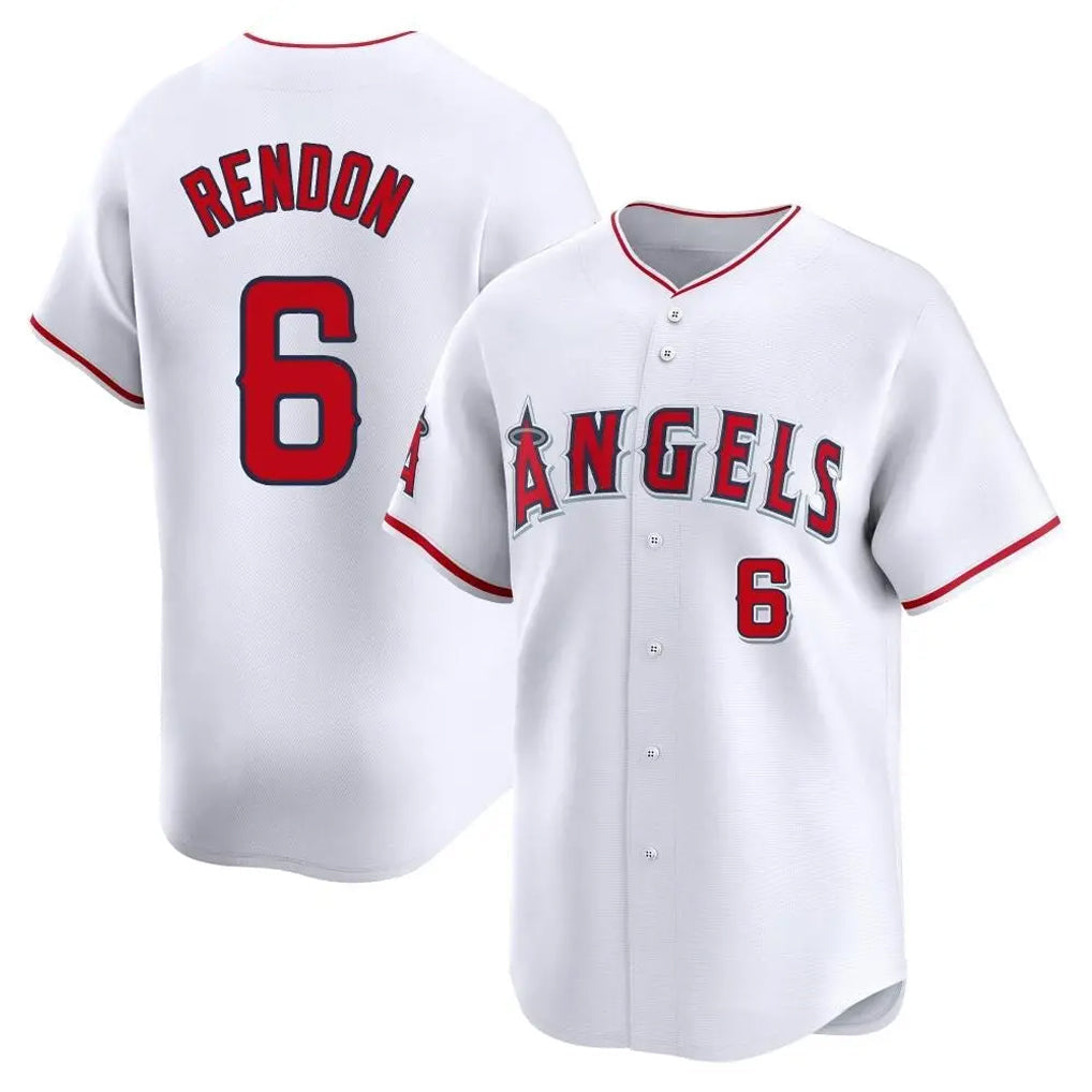 Jamed LA.Angels #6 Anthony Rendon Player White Limited Home Stitched Jerseys
