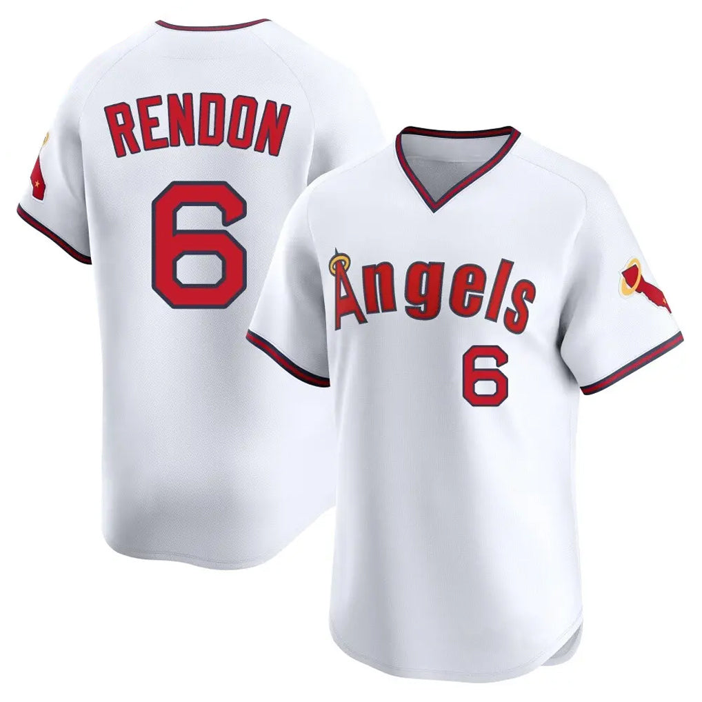 Jamed LA.Angels #6 Anthony Rendon Player White T-shirt Home Limited Stitched Jerseys