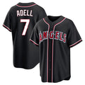 Jamed LA.Angels #7 Jo Adell Player Black Fashion Out Home Game Stitched Jerseys