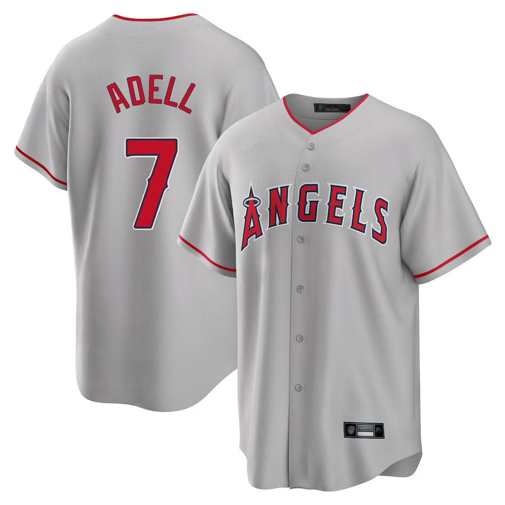 Jamed LA.Angels #7 Jo Adell Player Gray Home Game Stitched Jerseys