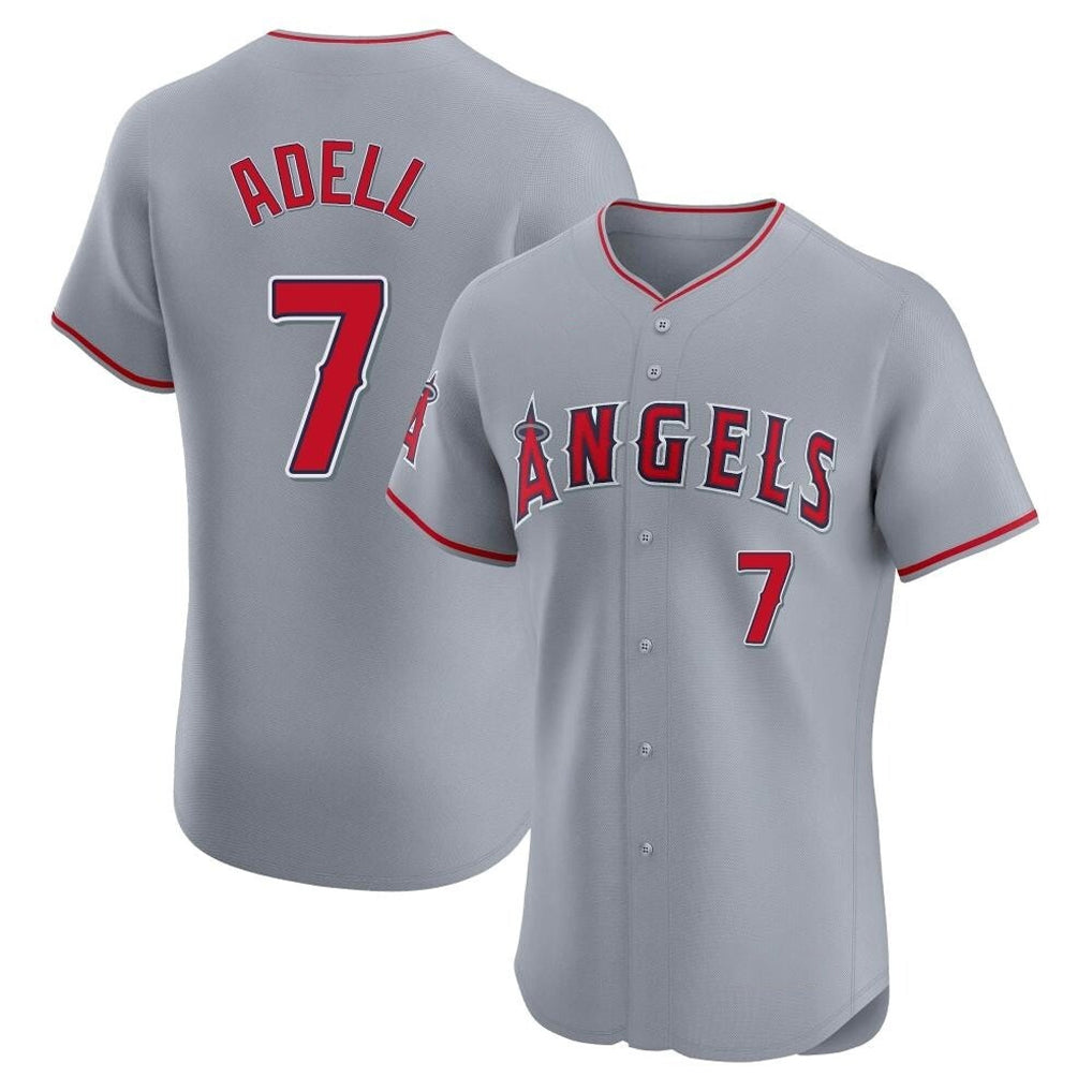 Jamed LA.Angels #7 Jo Adell Player Gray Home Limited Elite Stitched Jerseys